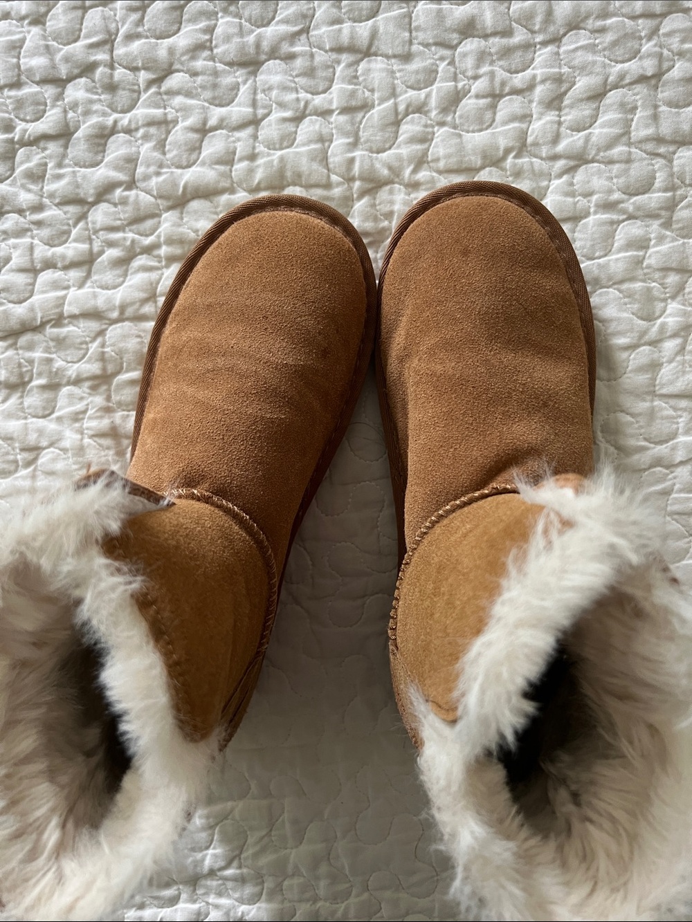 Women's Faux-Shearling Winter Slippers - Chestnut